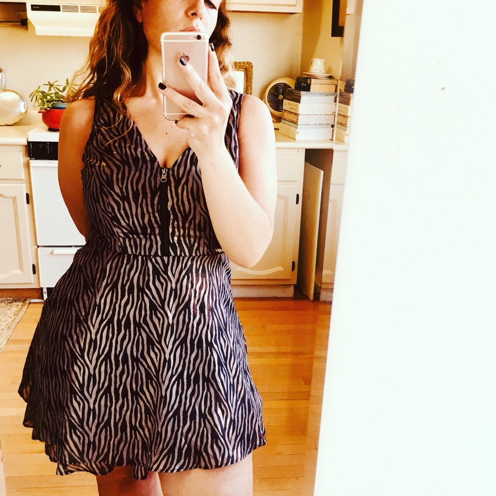 Shimmery High-Waisted Double Ruffle Dress - Picture 1 of 7
